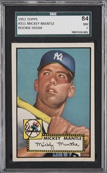 1952 Topps #311 Mickey Mantle Rookie Card – SGC 84 NM 7